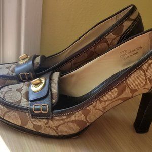 Coach Brown Logo Heels